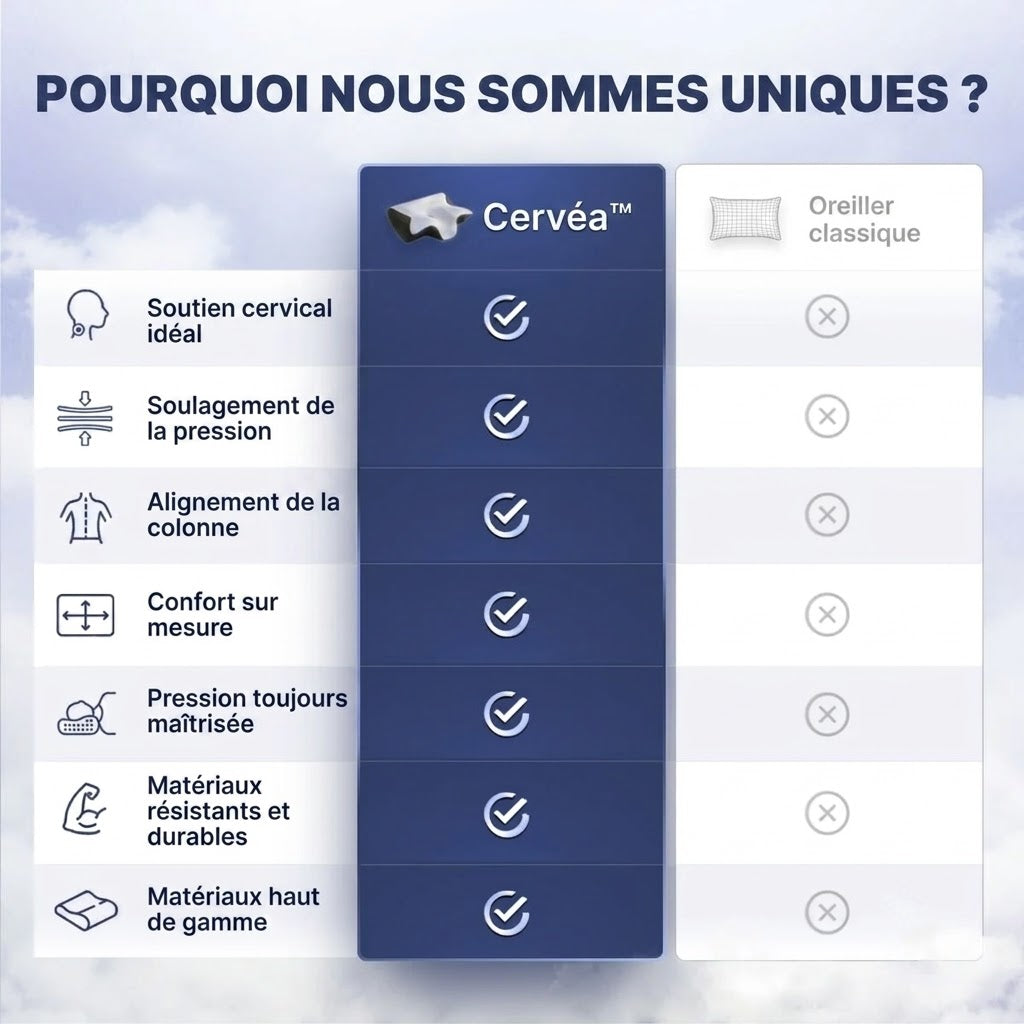 Cervéa™ — Oreiller Cervical Ergonomique